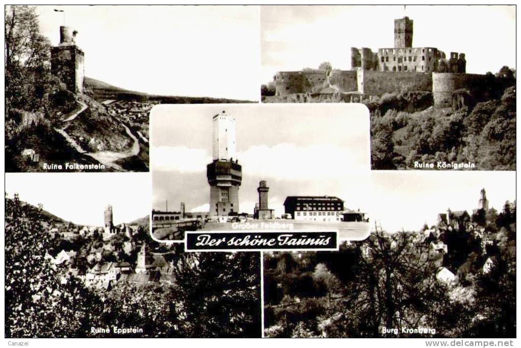 AK Taunus: Ruine Falkenstein, Königstein, Eppstein, Burg Kronberg, Ung - Königstein