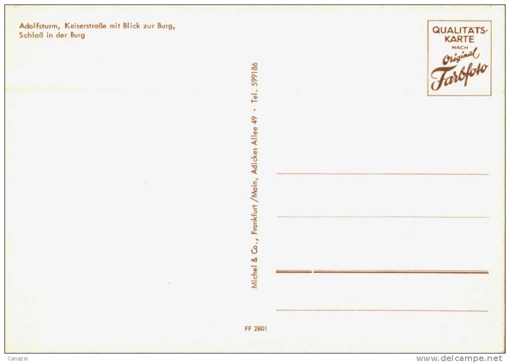 AK Friedberg: Adolfsturm, Kaiserstraße, Blick Zur Burg, Schloß, Ung - Friedberg