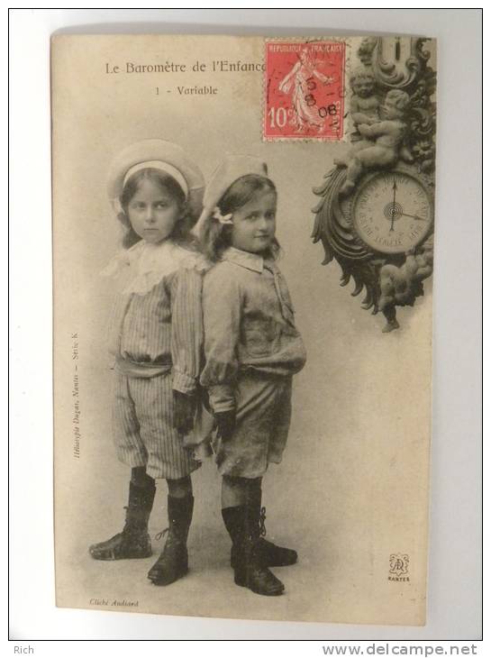 CPA Enfant - Le Baromètre De L´Enfance - Dugas Nantes - Cliché Audiard - Lot De 6 Cartes - Verzamelingen & Reeksen