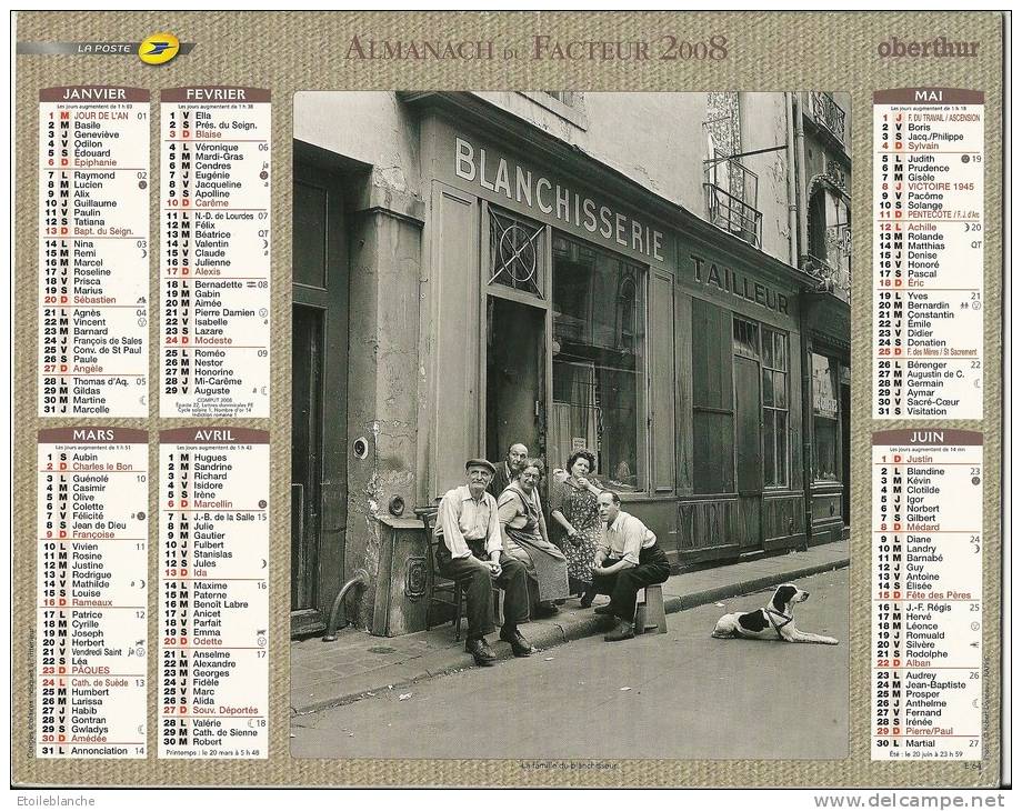 Calendrier, Photos Noir Et Blanc, Commerce, Blanchisserie, Famille - Voiture 4 CV Renault, Camping, Sables D'Olonne (85) - Big : 2001-...