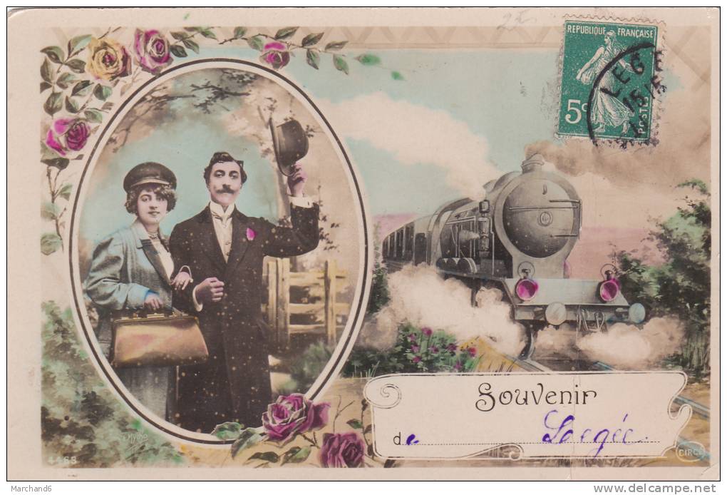 SOUVENIR DE LEGE FEMME HOMME TRAIN FANTAISIE  Editeur Circa Mycho - Legé