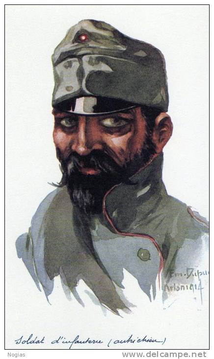 ILLUSTRATEUR DUPUIS - LE SOLDAT D´INFANTERIE AUTRICHIEN - 1914 -  TOP !!! - Dupuis, Emile