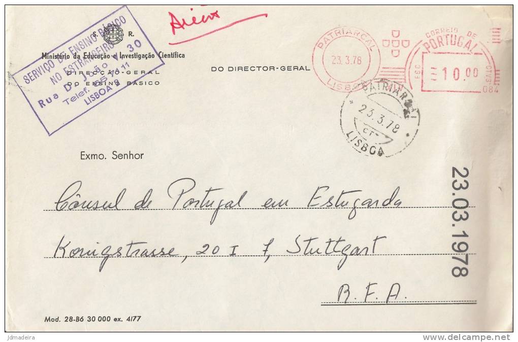 Portugal Cover To Germany - Storia Postale