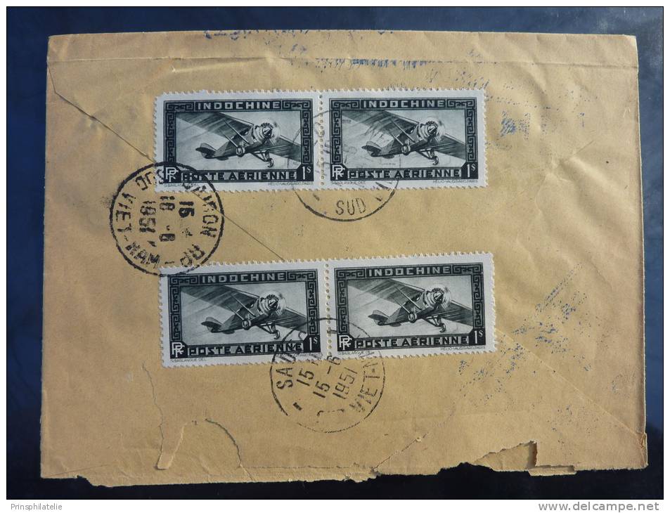 LETTRE RECOMMANDEE DE SADEC SUD VIETNAM 1951 POUR SAIGON COVER - Lettres & Documents