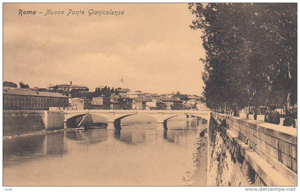 - ROMA - NUOVO PONTE GIANICOLENSE   BELLA FOTO D´EPOCA ORIGINALE 100% - Brücken