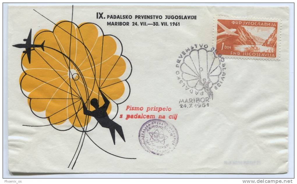 Parachutting, Skydiving - MARIBOR, 1961. Slovenia ( Yugoslavia ) - Parachutting