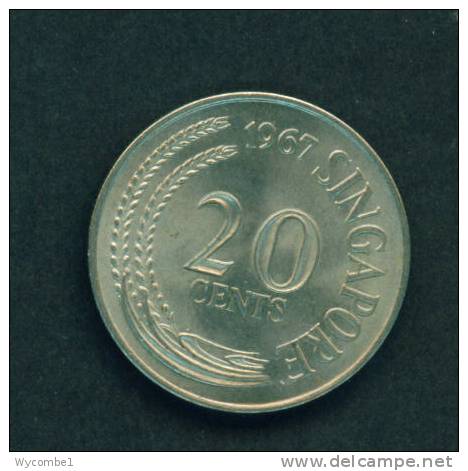 SINGAPORE  -  1967  20 Cents  Circulated As Scan - Singapour