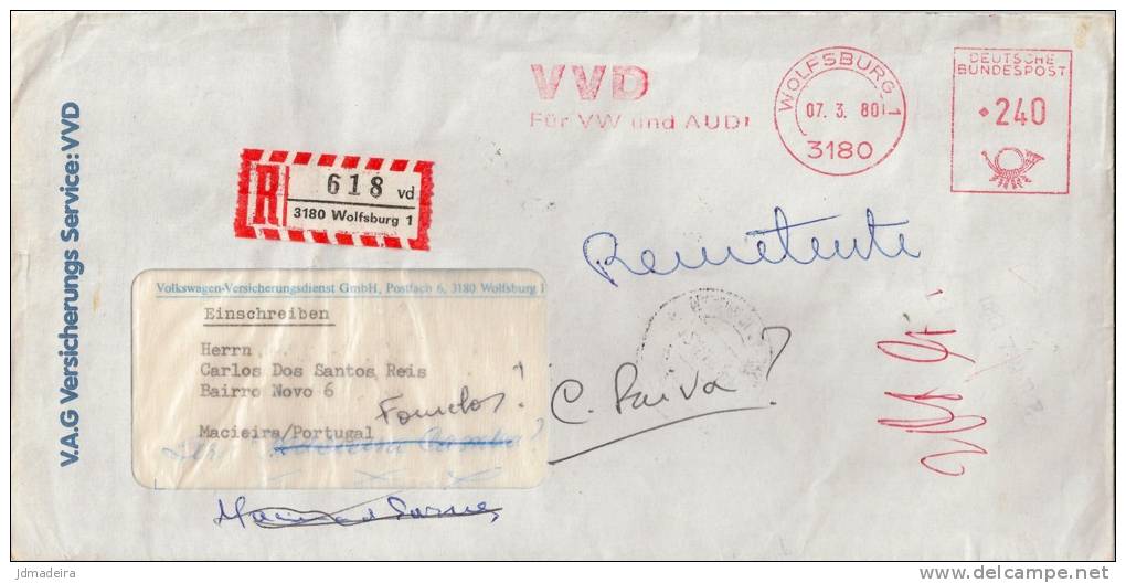 Germany Cover To Portugal Returned To Sender - Covers & Documents