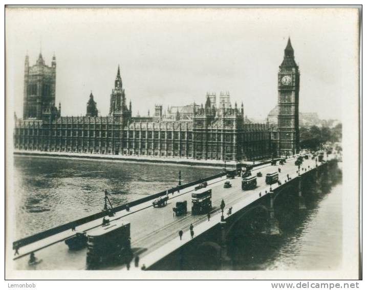 UK, London, Houses Of Parliament And Westminster Bridge, 1910s-20s Real Photo Snapshot [12671] - Other & Unclassified