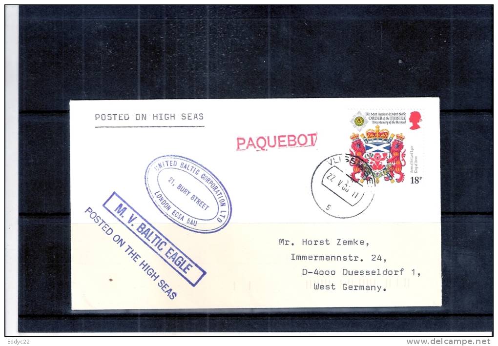 Cover From England To Germany - United Baltic Corporation Ltd - Baltic Eagle - PAQUEBOT (to See) - Storia Postale