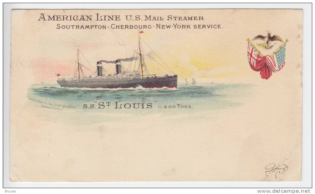 American Line, SS St Louis, US Mail Steamer - Paquebots