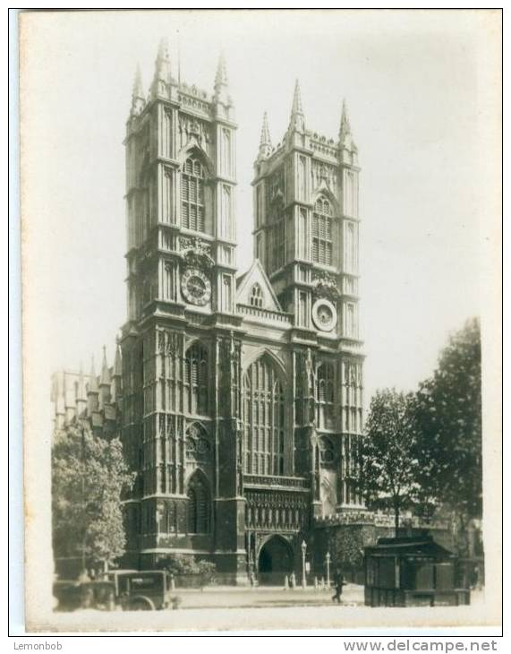 UK, London, Westminster Abbey, West Front, 1910s-20s Real Photo Snapshot [12675] - Other & Unclassified