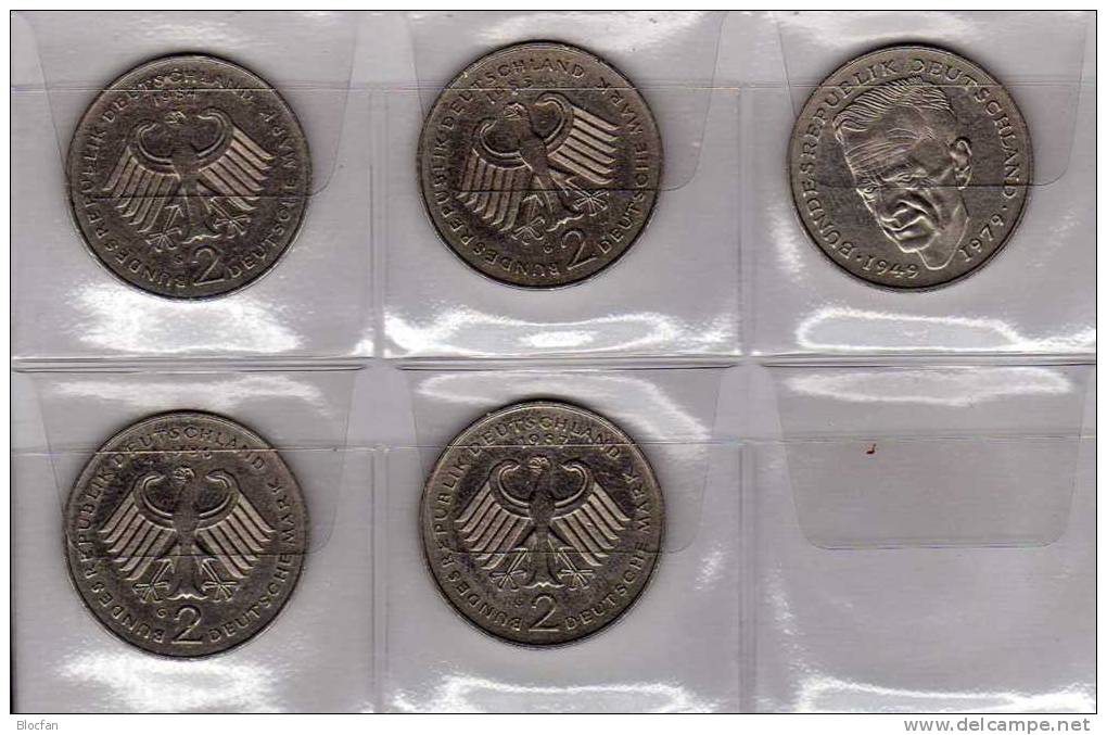 Deutschland 2 DM Schumacher 1984-87 Buchstabe J Stg 30€ Münze Aus Präge-Anstalt Hamburg Extra Set Coins Of Germany - 2 Mark