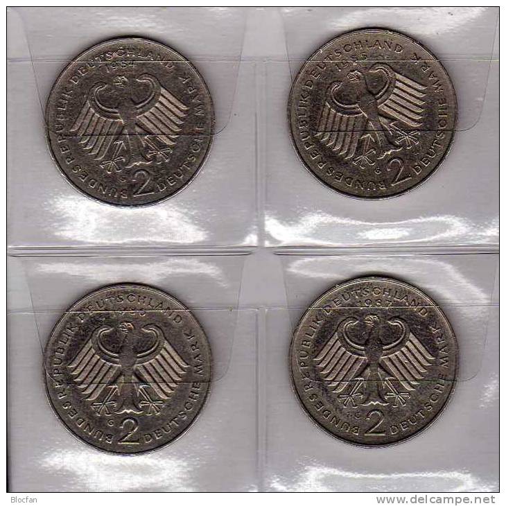 Deutschland 2 DM Schumacher 1984-87 Buchstabe J Stg 30€ Münze Aus Präge-Anstalt Hamburg Extra Set Coins Of Germany - 2 Mark
