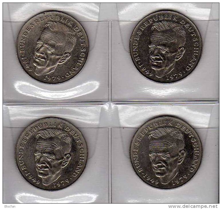 Deutschland 2 DM Schumacher 1984-87 Buchstabe J Stg 30€ Münze Aus Präge-Anstalt Hamburg Extra Set Coins Of Germany - 2 Marcos