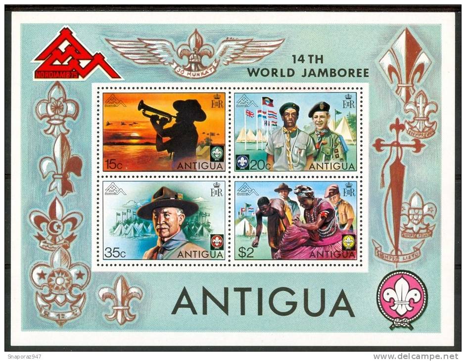 1975 Antigua Scout Scoutisme Scouting Block MNH** -Sc34 - Nuevos