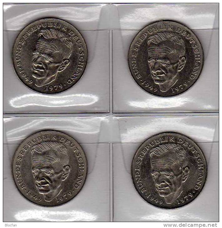 Deutschland 2 DM Schumacher 1988-91 Buchstabe J Stg 10€ Münze Aus Präge-Anstalt Hamburg Extra Set Coins Of Germany - 2 Mark