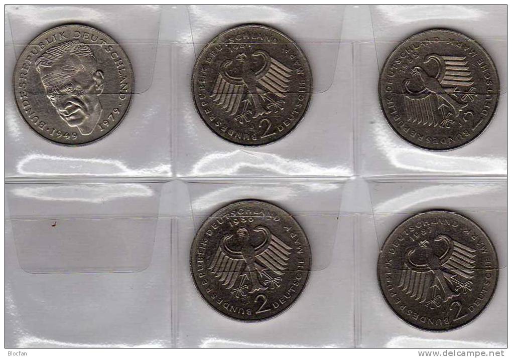 Deutschland 2 DM Schumacher 1984-87 Buchstabe G Stg 32€ Münzen Aus Präge-Anstalt Karlsruhe Extra Set Coins Of Germany - 2 Marcos