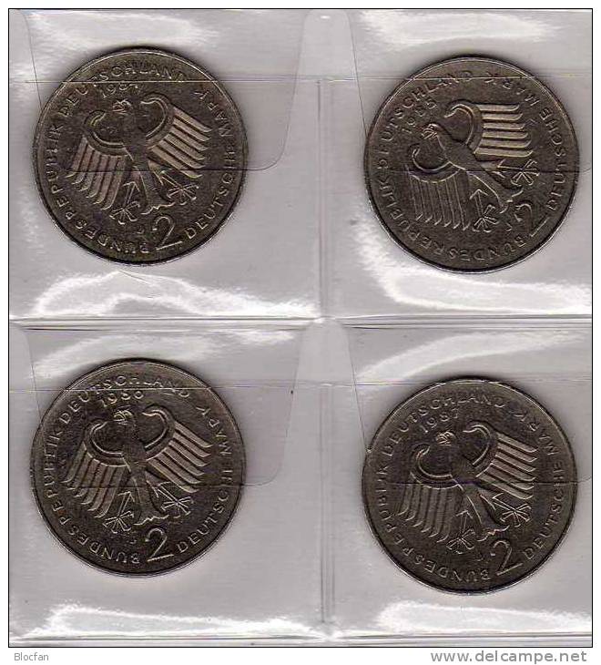Deutschland 2 DM Schumacher 1984-87 Buchstabe G Stg 32€ Münzen Aus Präge-Anstalt Karlsruhe Extra Set Coins Of Germany - 2 Marcos