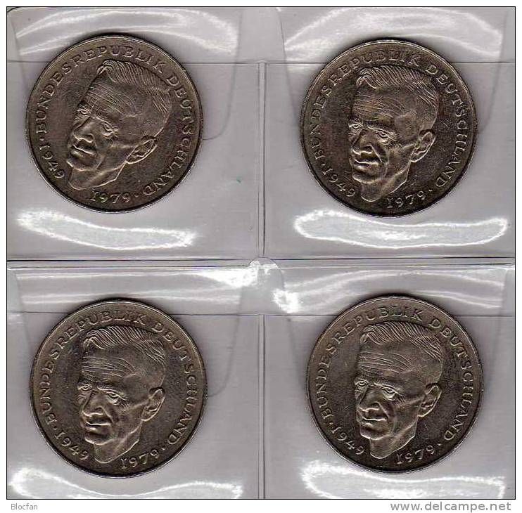 Deutschland 2 DM Schumacher 1984-87 Buchstabe G Stg 32€ Münzen Aus Präge-Anstalt Karlsruhe Extra Set Coins Of Germany - 2 Mark
