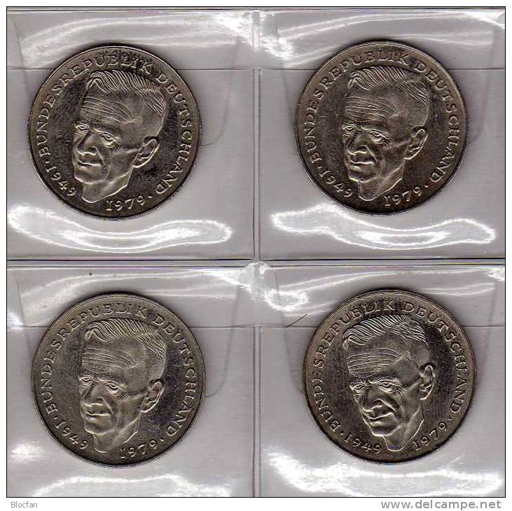 Deutschland 2 DM Schumacher 1988-91 Buchstabe G Stg 10€ Münzen Aus Präge-Anstalt Karlsruhe Extra Set Coins Of Germany - 2 Marcos