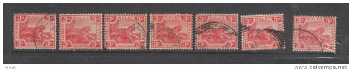 Yvert 43 Oblitéré En 7 Exemplaires - Federated Malay States