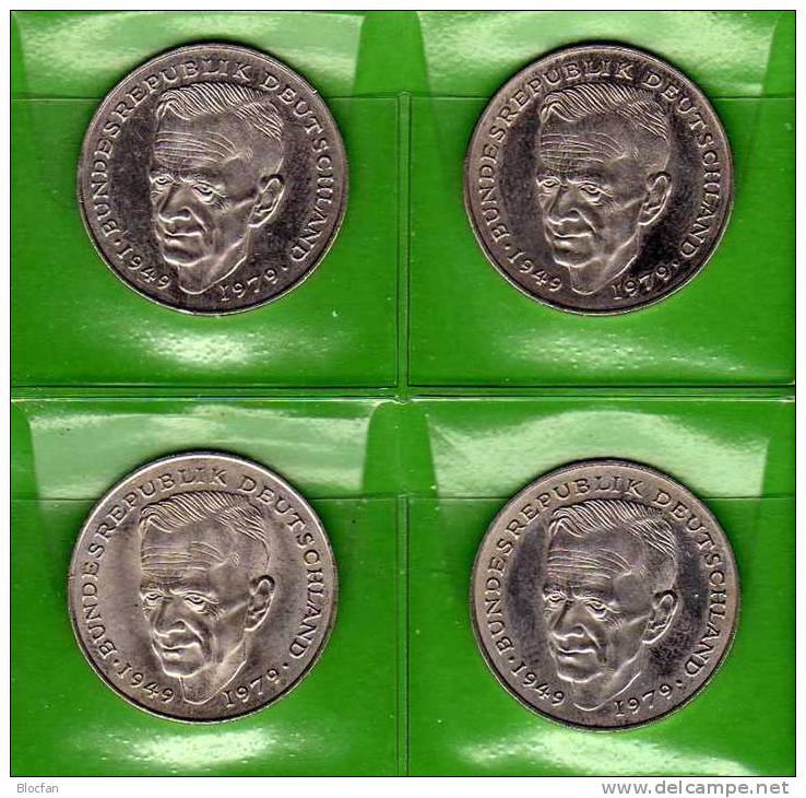 Deutschland 2 DM Schumacher 1991-93 Buchstabe A Stg 13€ Münzen Aus Präge-Anstalt Berlin Extra Set Coins Of Germany - 2 Mark