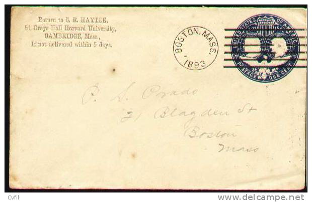 UNITED STATES 1893 - The One Cent Entire Cover For The 400th Anniversary Of The Discovery - ...-1900