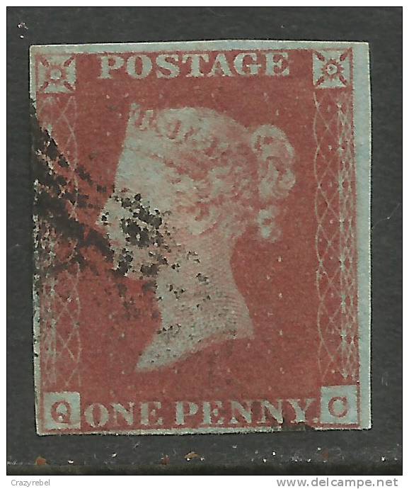 GB 1841 QV 1d PENNY RED IMPERF BLUED PAPER ( Q & C) USED STAMP WMK 2.( D840 ) - Usati