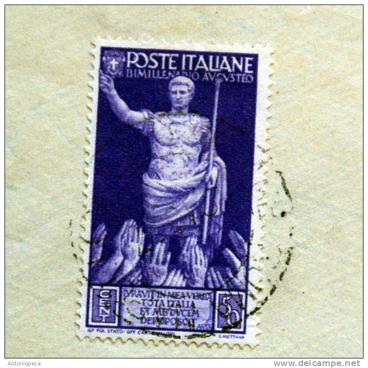 ITALIA 1937 BIMILLENARIO AUGUSTO CENT 50 - Storia Postale