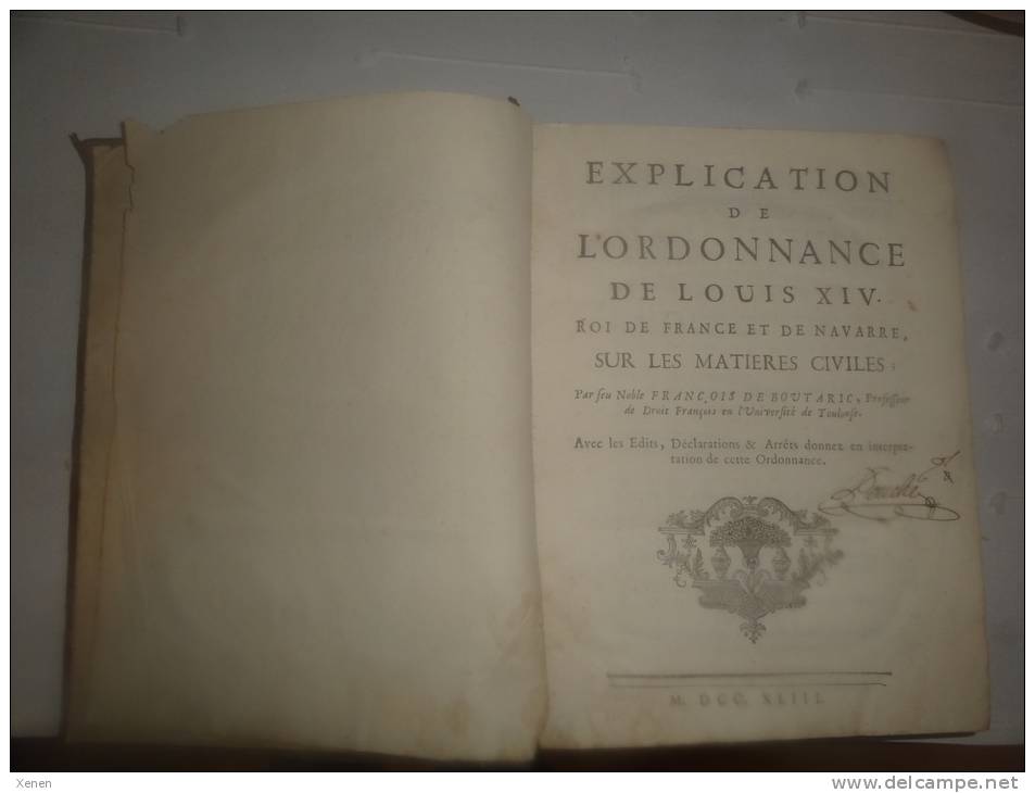 "explication De L´ordonnance De Louis XIV" - 1701-1800