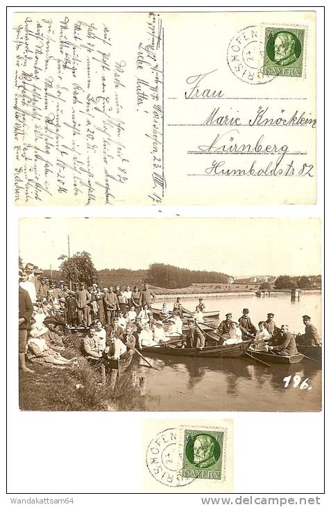 AK 196 Personen Am See In Ruderbooten Und Am Ufer 24 AUG 17 WOERISHOFEN Mit 7 1/2 PF Bayern Nach Nürnberg - Bad Wörishofen