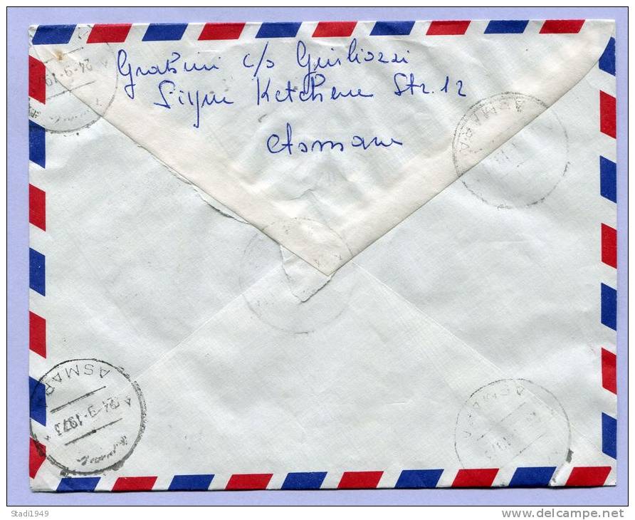 Registered Letter Air Mail Express ASMARA To MILANO Italy 1973 (125) - Äthiopien