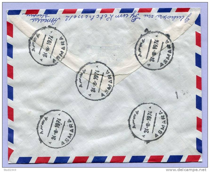 Registered Letter Air Mail Express ASMARA To MILANO Italy 1974 (126) - Äthiopien