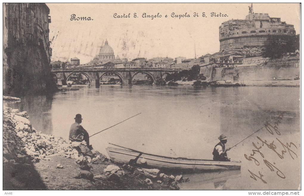 - ROMA - CASTEL S. ANGELO E CUPOLA DI S. PIETRO VG 1936 BELLA FOTO D´EPOCA ORIGINALE 100% - Castel Sant'Angelo