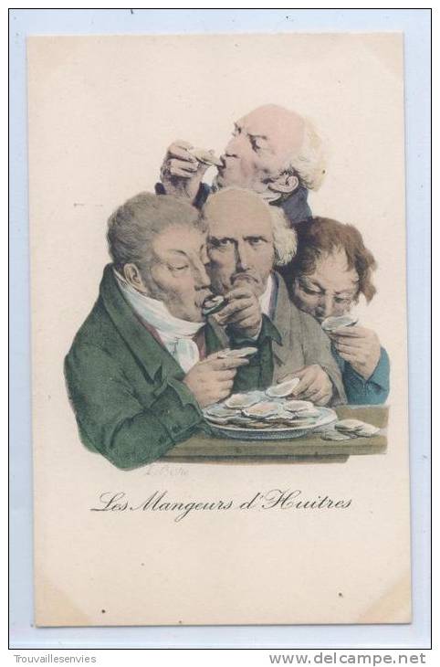 Illustrateur L. BOILLY - LES MANGEURS D'HUITRES - GROUPE De 4 HOMMES - Autres & Non Classés