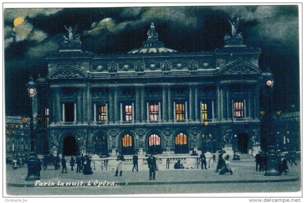 CPA Paris La Nuit, L'opera (pk6105) - Parijs Bij Nacht