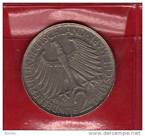 Deutschland 2 DM Physiker Max Planck 1968 Buchstabe G Stg 25€ Münzen Präge-Anstalt Karlsruhe Extra Set Coins Of Germany - 2 Marcos