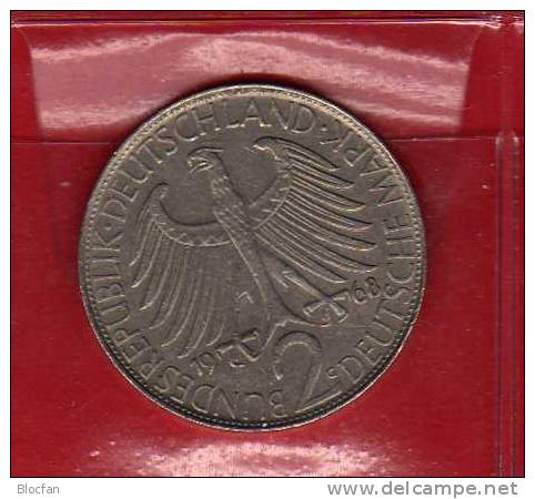 Deutschland 2 DM Physiker Max Planck 1968 Buchstabe G Stg 25€ Münzen Präge-Anstalt Karlsruhe Extra Set Coins Of Germany - 2 Mark