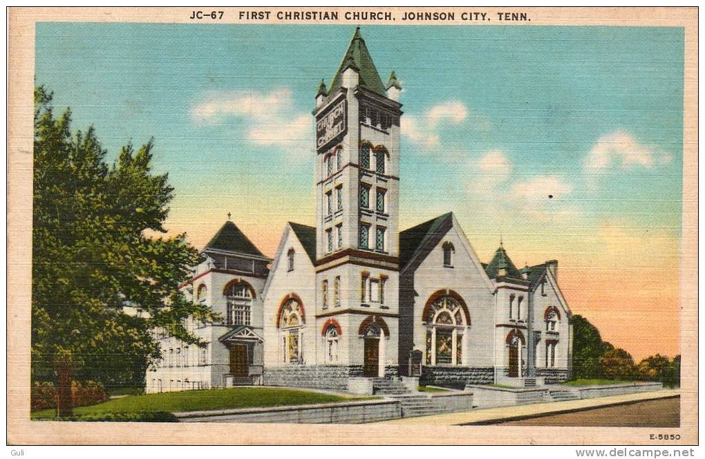 Etats-Unis > TN - Tennessee -Johnson City -First Christian Church (Eglise-Ed: Asheville Post Card  J-C-67)*PRIX FIXE - Johnson City