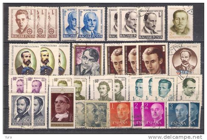 Lot 119  Famous People 6 Scans 255 Different Mint, Used - Other & Unclassified