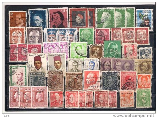 Lot 119  Famous People 6 Scans 255 Different Mint, Used - Other & Unclassified