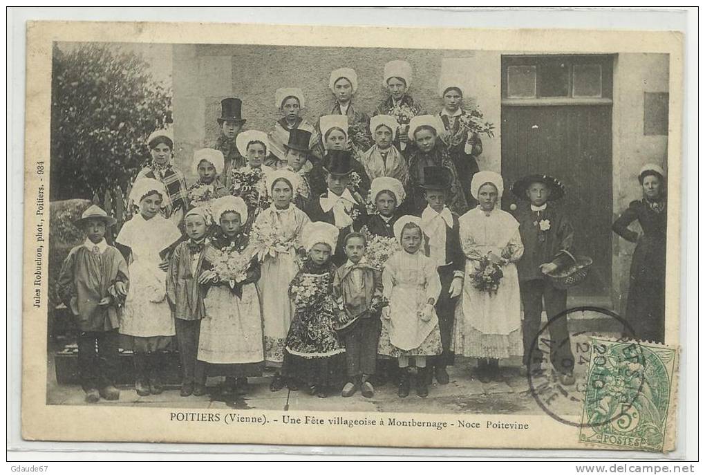 POITIERS (VIENNE - 86) - CPA - UNE FETE VILLAGEOISE A MONTBERNAGE - NOCE POITEVINE - Poitiers