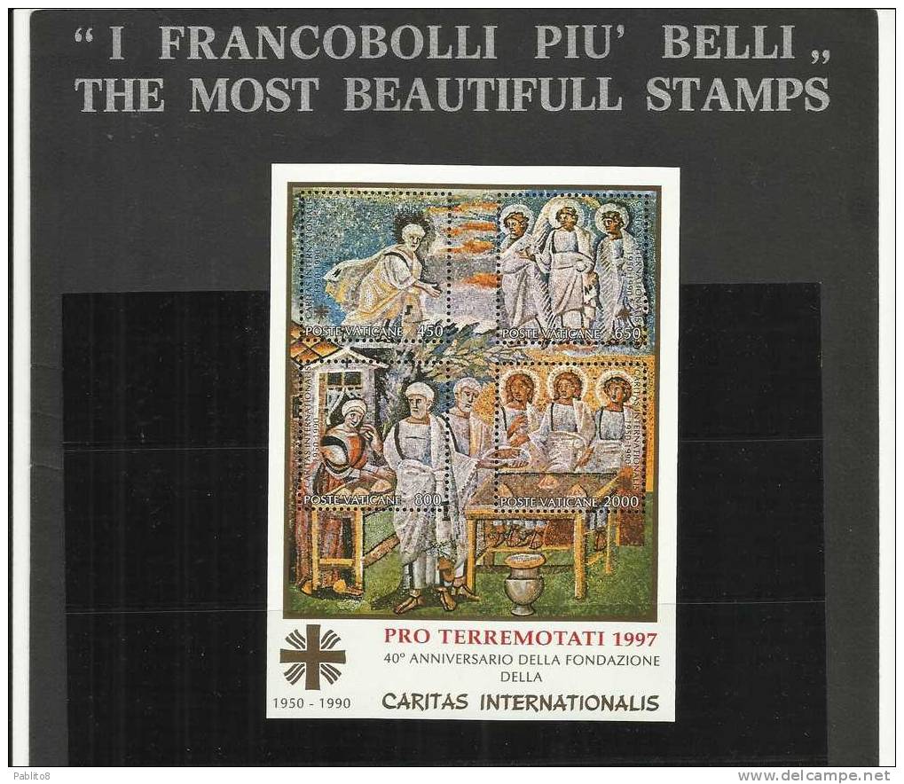 VATICANO VATIKAN VATICAN 1997 PRO TERREMOTATI FOGLIETTO PRO EARTHQUAKE VICTIMS SOUVENIR SHEET MNH - Blocs & Feuillets