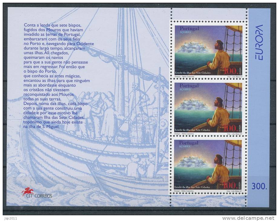 Europa CEPT 1997, Portugal-Azores, Block 17 SS, MNH** - 1997