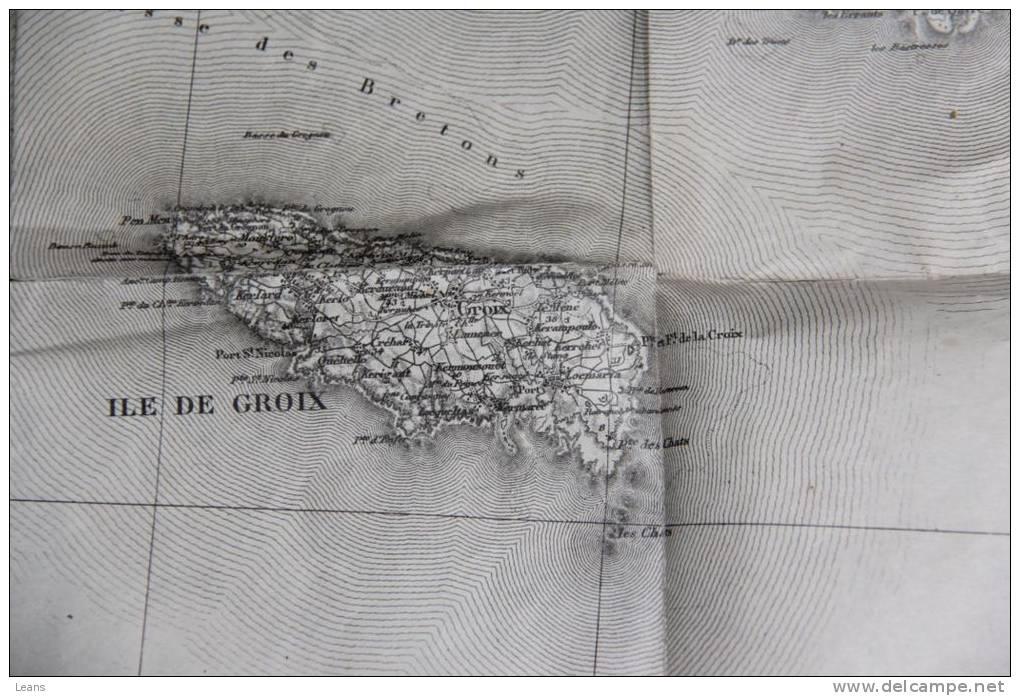 CARTE GEOGRAPHIQUE ET MARINE DE : LORIENT SUD-EST ET  L ILE DE GROIX    "ETAT" - Carte Geographique