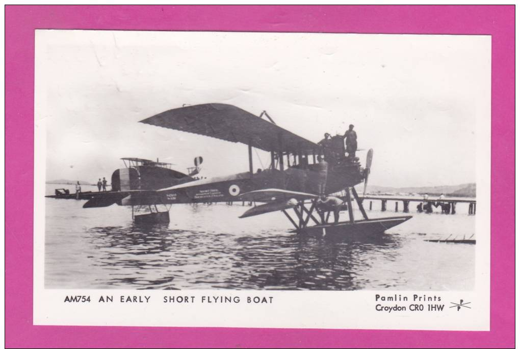 Carte Photo Pamlin Prints  AN EARLY SHORT FLYING BOAT - 1919-1938: Fra Le Due Guerre