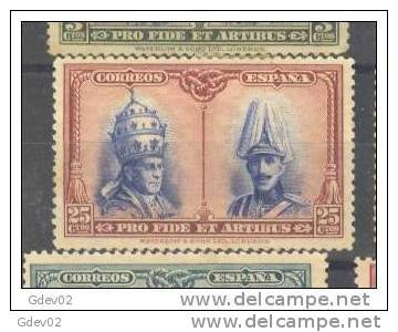 ES409-LAB102TCFR.Spain.Espagne.PIO Xl Y ALFONSO Xlll.CATACUMBAS DE SAN DAMASO EN ROMA  1928 (Ed 409*) Nuevo, C/c - Familias Reales