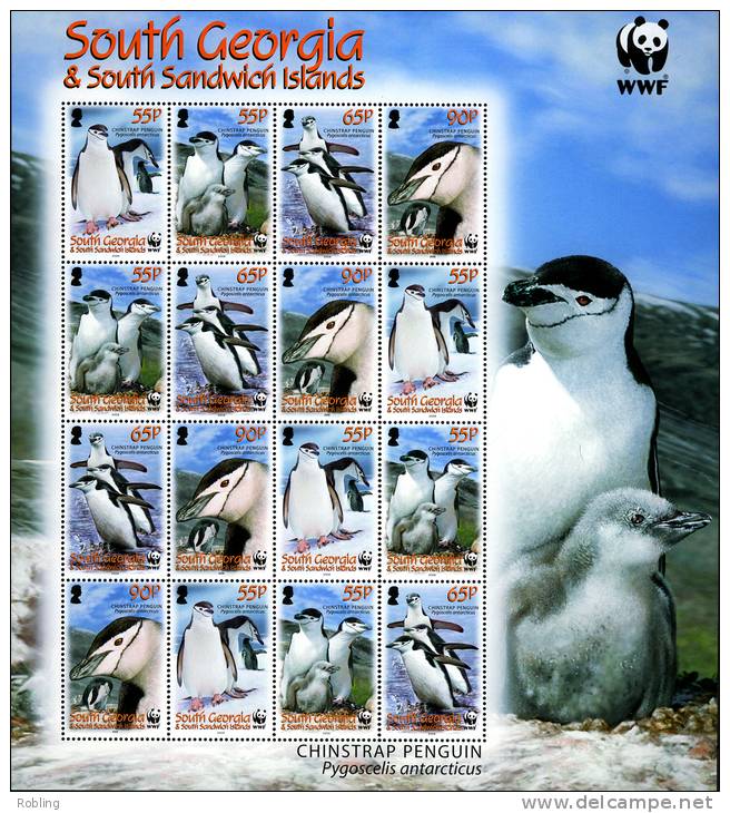 Antarctica - South Georgia 2008, WWF, Birds, Penguin, Michel 454-57, Sheetlet MNH 19020 - Other & Unclassified