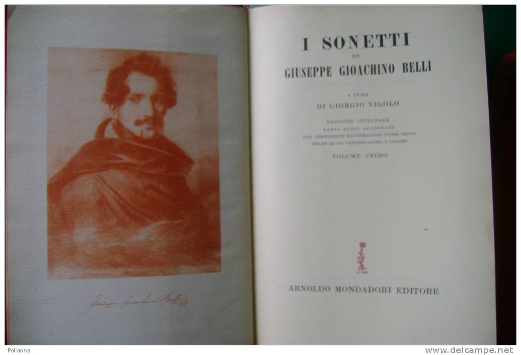 PEZ/24 3 Volumi Illustrati - I SONETTI DI GIUSEPPE GIOACHINO BELLI Mondadori 1^ Ed.1952 - Poésie